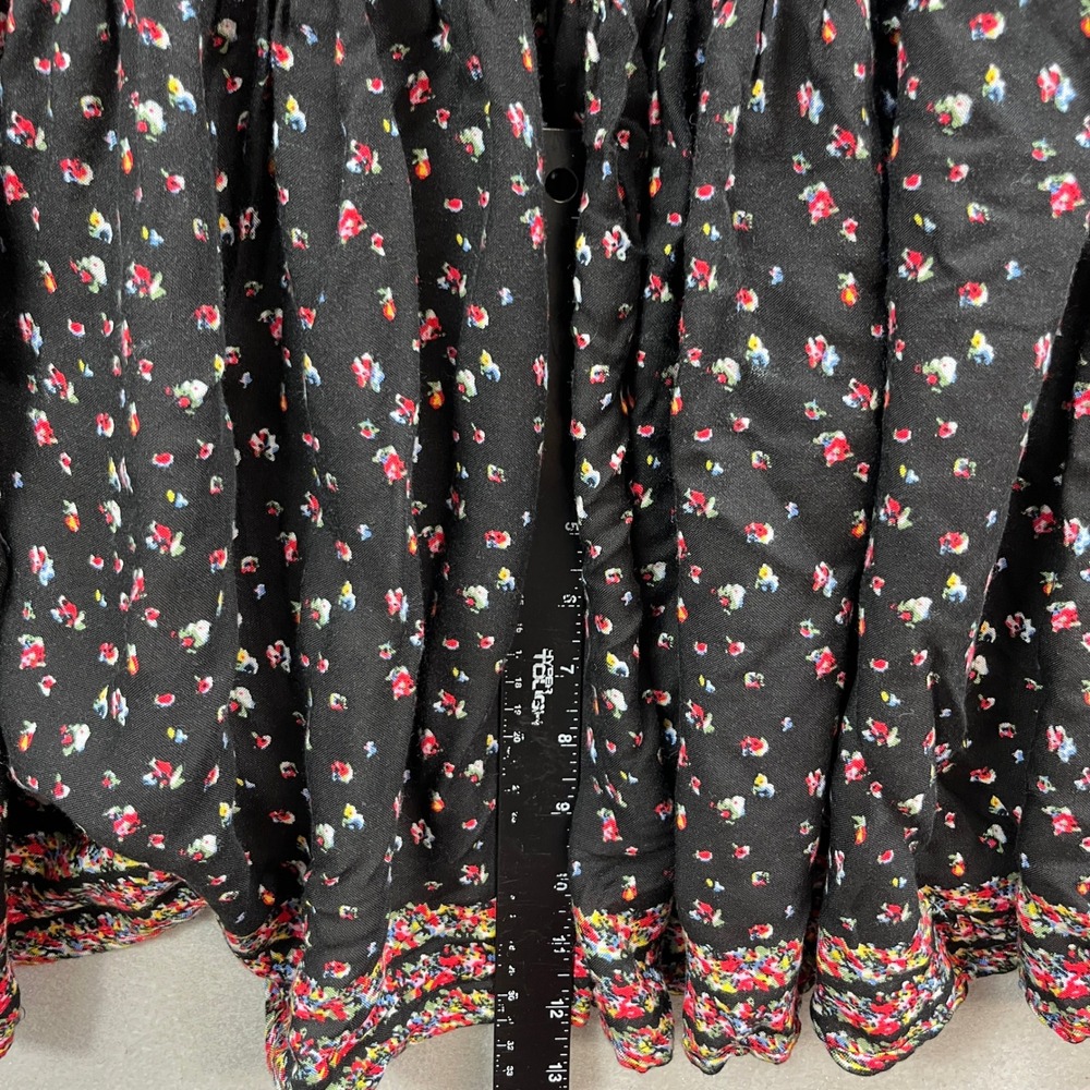 Free People Rare Feelings Maxi Dress Womens Small Black Floral Tiered Boho - Picture 12 of 15